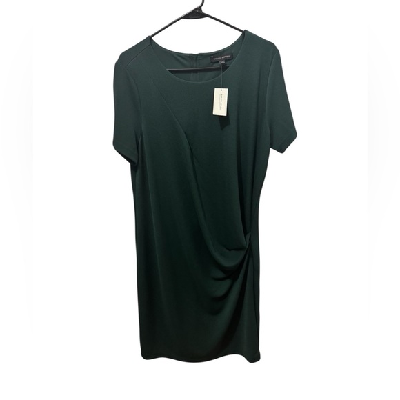 Banana Republic Green Short Sleeve Ruched Dress Size Large - Picture 1 of 5